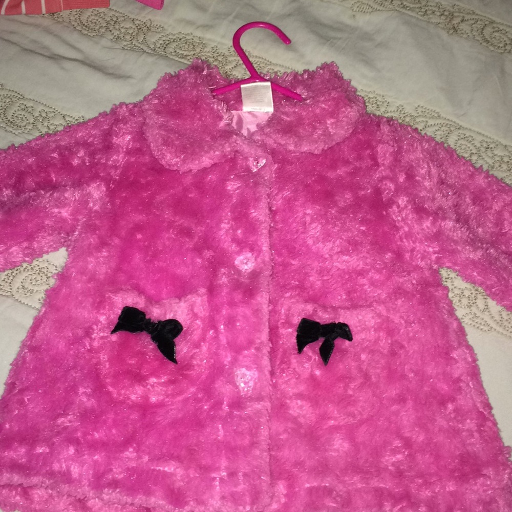 Fuzzy pink coat